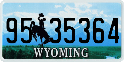 WY license plate 9535364