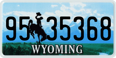 WY license plate 9535368