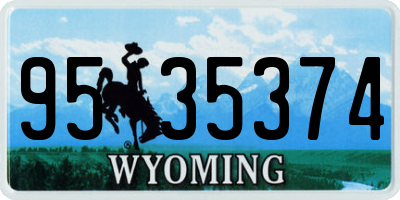 WY license plate 9535374