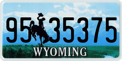 WY license plate 9535375