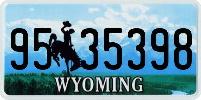 WY license plate 9535398
