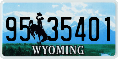 WY license plate 9535401