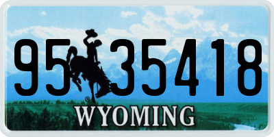 WY license plate 9535418