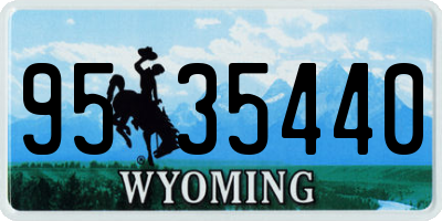 WY license plate 9535440