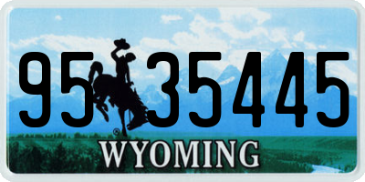 WY license plate 9535445