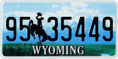 WY license plate 9535449