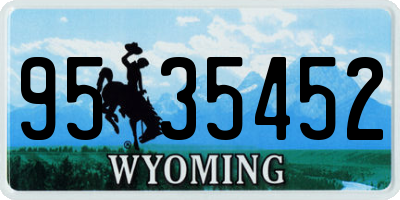 WY license plate 9535452