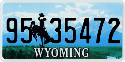 WY license plate 9535472