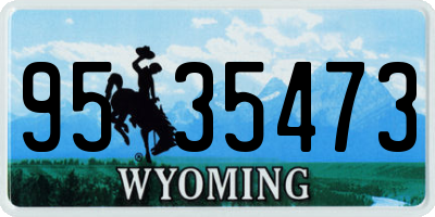 WY license plate 9535473