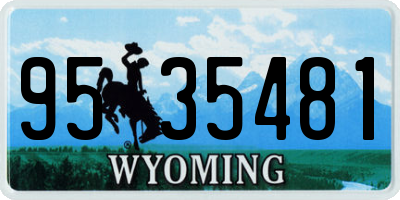 WY license plate 9535481