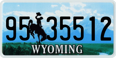 WY license plate 9535512