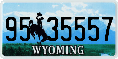 WY license plate 9535557