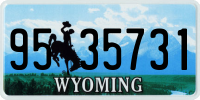 WY license plate 9535731