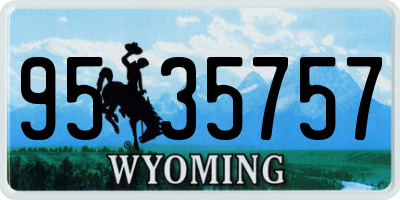 WY license plate 9535757