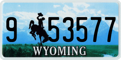 WY license plate 953577
