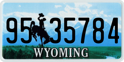 WY license plate 9535784