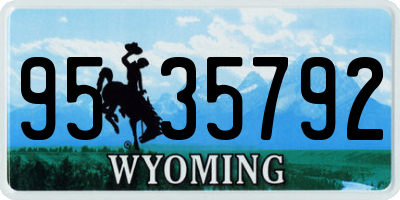 WY license plate 9535792