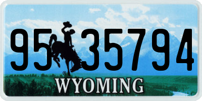 WY license plate 9535794
