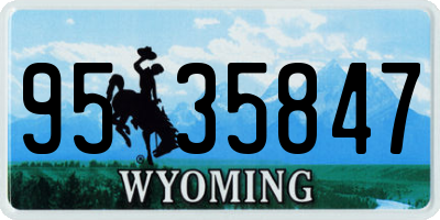 WY license plate 9535847