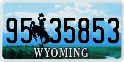 WY license plate 9535853