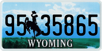 WY license plate 9535865