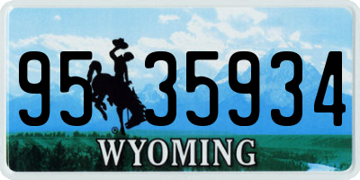 WY license plate 9535934