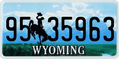 WY license plate 9535963