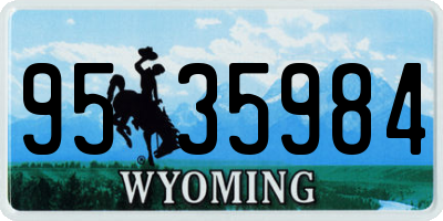 WY license plate 9535984