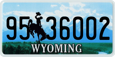WY license plate 9536002