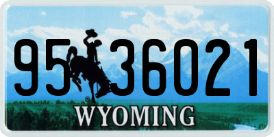 WY license plate 9536021