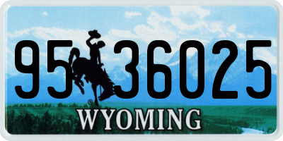 WY license plate 9536025
