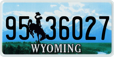 WY license plate 9536027