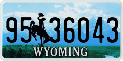 WY license plate 9536043