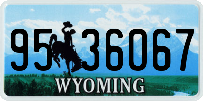 WY license plate 9536067