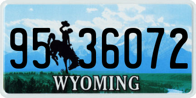 WY license plate 9536072