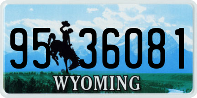 WY license plate 9536081
