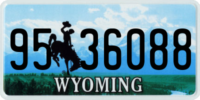 WY license plate 9536088