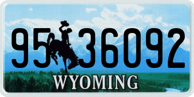 WY license plate 9536092