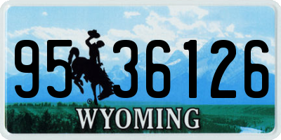 WY license plate 9536126