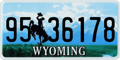 WY license plate 9536178