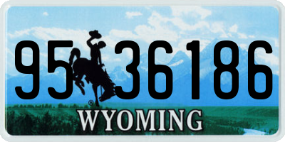 WY license plate 9536186