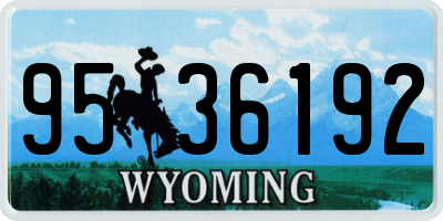 WY license plate 9536192