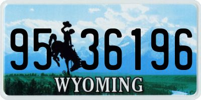 WY license plate 9536196