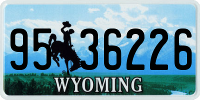 WY license plate 9536226