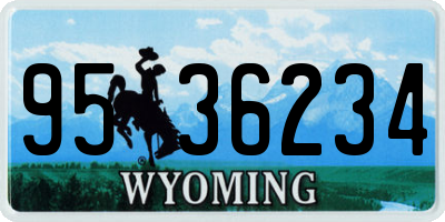 WY license plate 9536234
