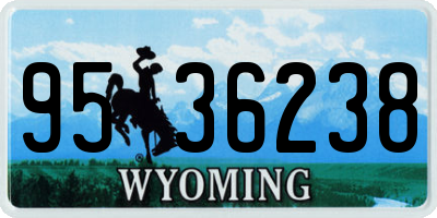 WY license plate 9536238