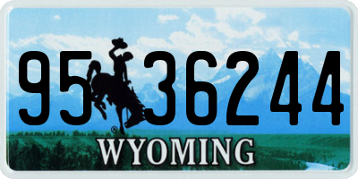 WY license plate 9536244