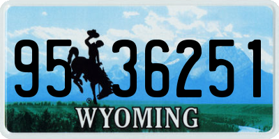 WY license plate 9536251