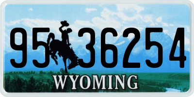 WY license plate 9536254