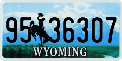 WY license plate 9536307